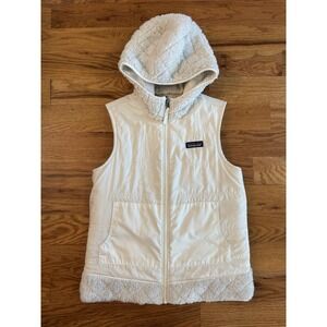 Patagonia Los Gatos Hooded Vest Women's Size‎ XS Reversible White Fleece